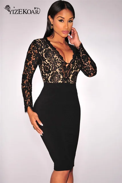 Robe de soirée courte manche longue