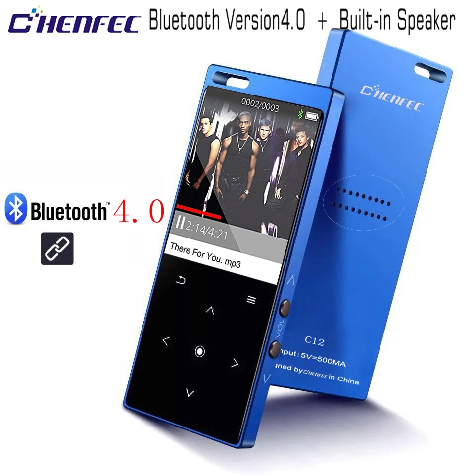CHENFEC C12 MP3 плеер с Bluetooth 4,0 Встроенный 8 Гб динамик музыкальный плеер Поддержка FM радио Запись Иврит Русский