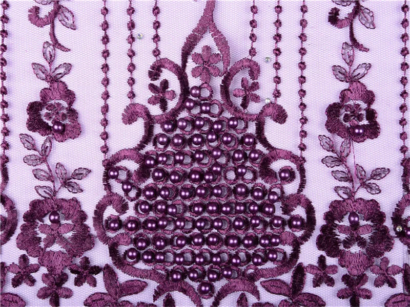 Дизайн лук африканская Сетка кружевная ткань высокого качества нигерийский Тюль Кружева французская сетка кружева с бисером и камнями для платья S1399
