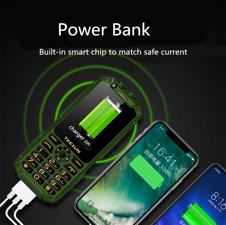 3g WCDMA power Bank мобильный телефон FSMART TKEXUN Q8A bluetooth MP3 FM радио wifi celular один ключ циферблат Ударопрочный сотовый телефон для пожилых людей