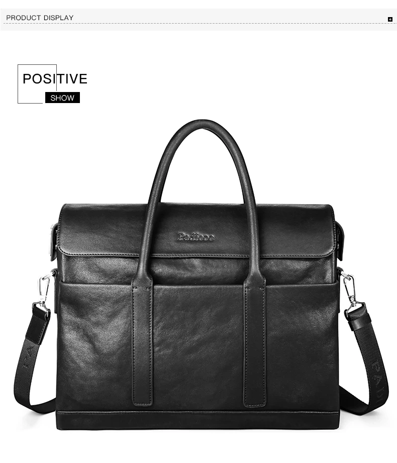 Padieoe модные теплые мужской бизнес мужской портфель сумка роскошные кожаные Сумка для ноутбука человек черная сумочка большой ёмкость