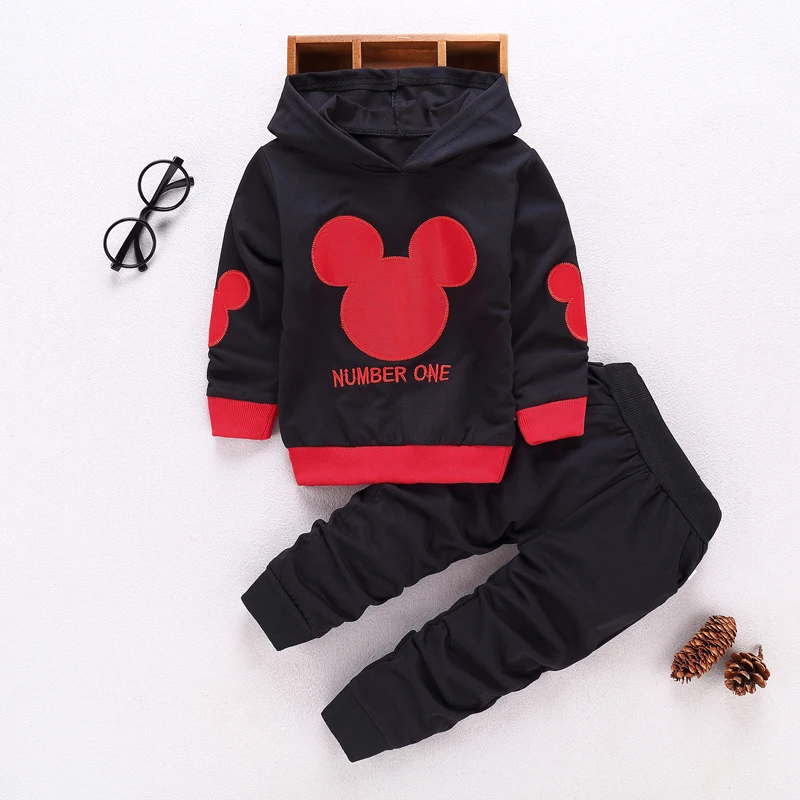 

2019 New Spring and autumn Boy's girls Clothing Sets Sport Pullover Set Fashion Kid 2 piece Suits Set Toddler Mickey Tracksuit