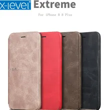 Для iPhone 8 чехол iPhone XR X-Level винтажный кожаный флип-чехол для телефона для iPhone XS Max Ультратонкий чехол для iPhone 6 6s 7 8 Plus
