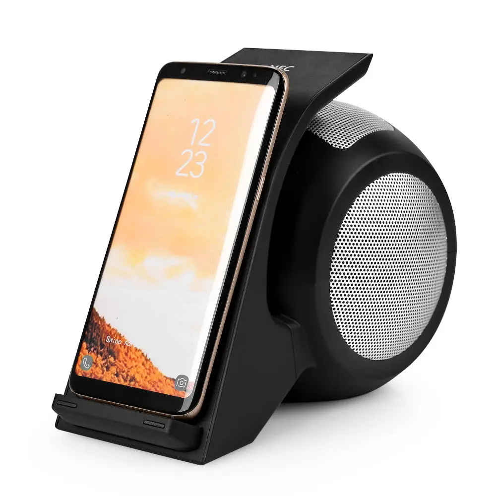 

Dual Coil Fast Charging Wireless Charger With Stereo Bluetooth Speakers High Efficiency For Mobile Phones Tablet Prger for phone