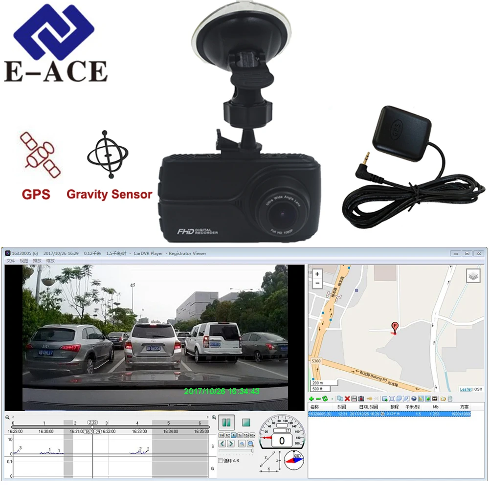 E-ACE 3,0 дюймов Мини видеорегистратор ночного видения gps трекер Автомобильная камера 1080p Автомобильный видеорегистратор регистратор автомобильная видеокамера видио рекордер