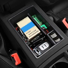 Подходит для Audi Q3 F3 автомобильный Стайлинг ABS черный внутренний центральный подлокотник Органайзер контейнер для хранения 1 шт. авто аксессуары