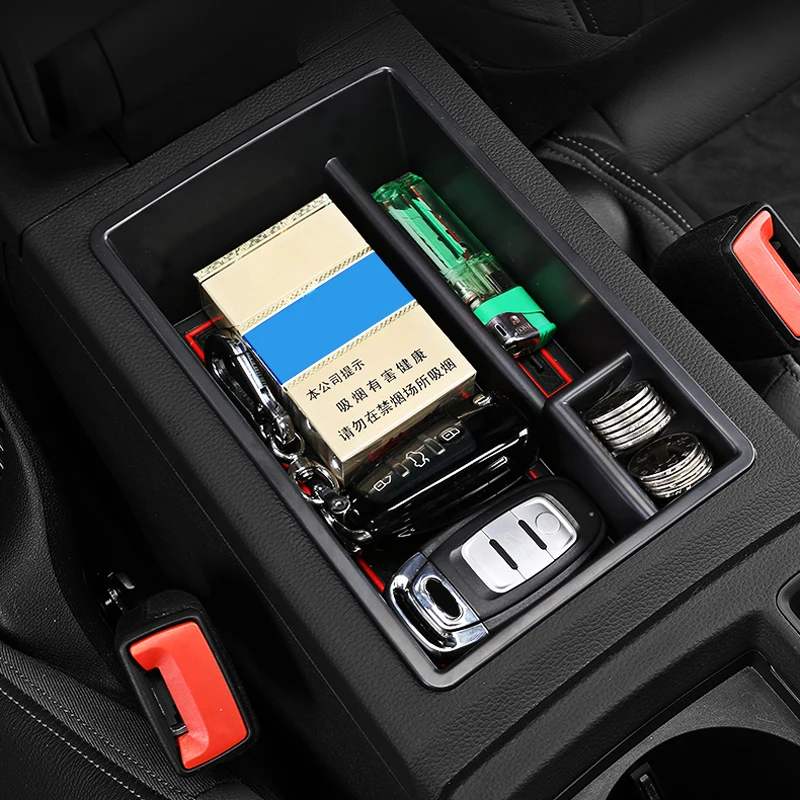 

Fit For Audi Q3 F3 2019 2020 Car Styling ABS Black Inner Central Armrest Organizer Storage Box Container 1pcs Auto Accessories