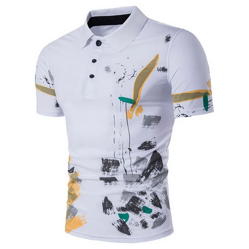 

Laamei Men Polo Shirt Casual Short Sleeve Male Cotton Polo Shirt Print Slim Fit Camisa Polo Shirt New Summer Male Clothes 2019