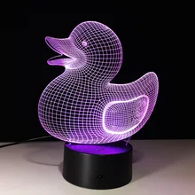 3D СВЕТОДИОДНЫЙ Ночник Новинка визуальный USB Lampara Настольная лампа Творческий Детские спальные светильник милые животные утка Форма лампа декор