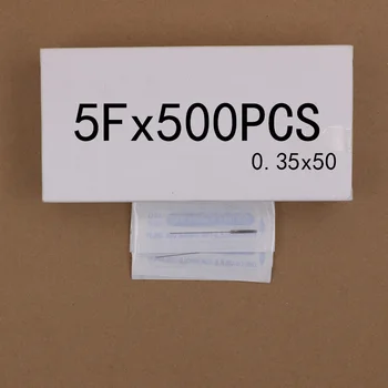 

500pcs 5F Tattoo Machine Needles 5Flat 0.35*50MM Tattoo Machine Needle For Permanent Makeup Tattoo Machine