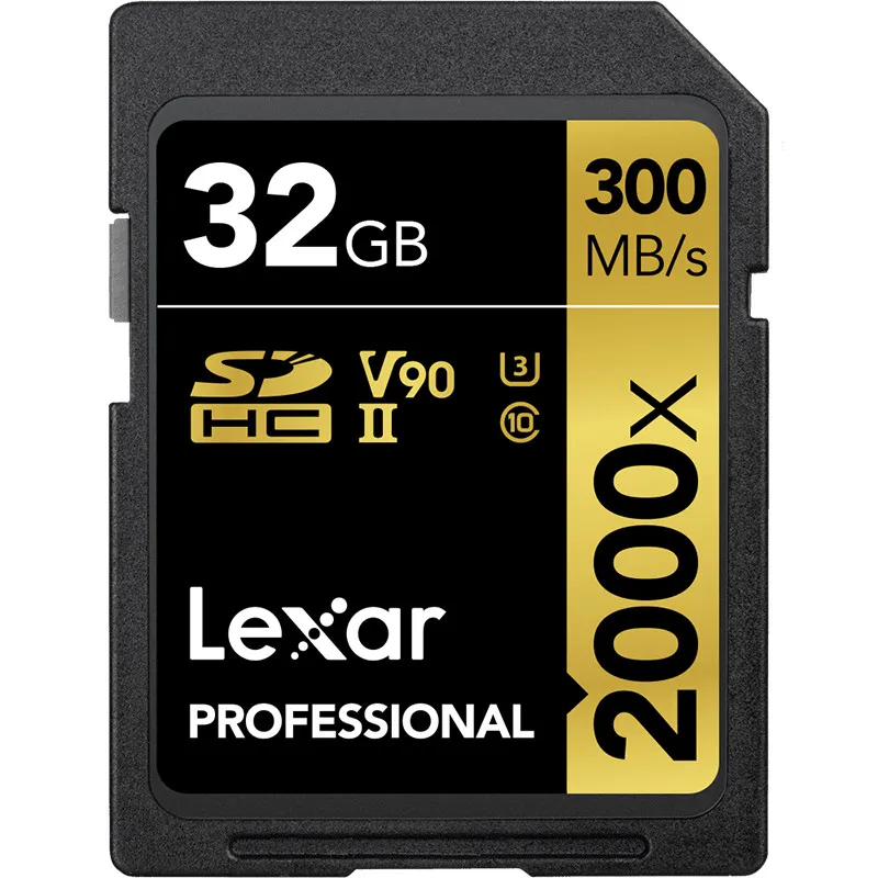 100% Original Lexar 128GB 64GB SDXC Card U3 32GB SDHC Card 2000X UHS-II 300MB/s High Speed Flash Memory For 3D 4K video Camera sandisk 128gb micro sd card Memory Cards