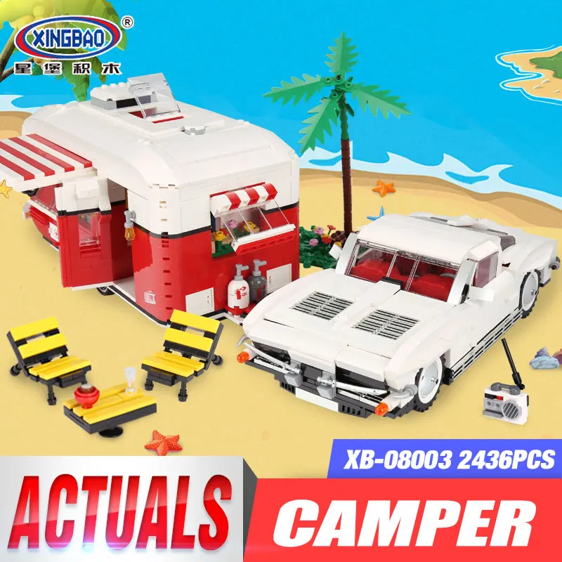 

XingBao 08003 2436Pcs New Creative Series The MOC Camper Set Children Educational Building Blocks Bricks Toys Model Gifts