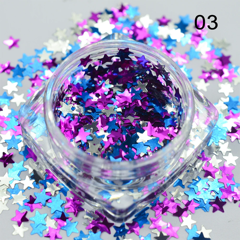 Nail Flakes Glitter Star 3