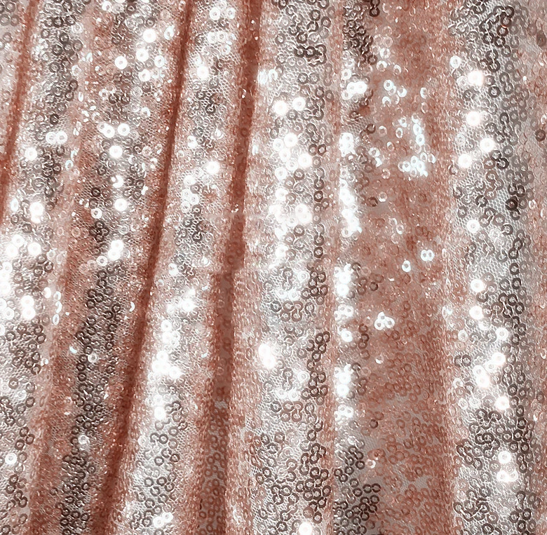 

Champagne 3MM Sequins Fabric,Stage Dancing Dress Bead Fabric