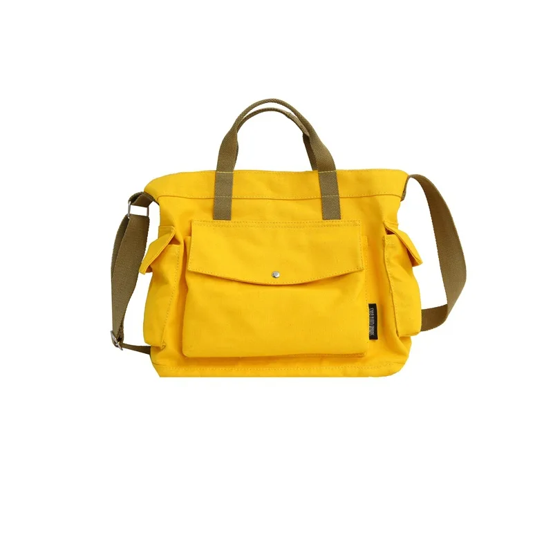 

2019 new Simple canvas literary shopping bag Korean version casual large capacity bag
