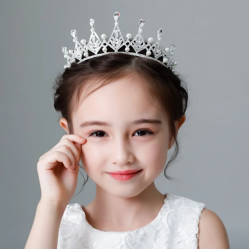 Crianças Meninas Glitter Strass Cristal Twinkle Casamento Da Menina de Flor vestidos de Baile de Aniversário Da Princesa Coroa Tiara Acessórios Para o Cabelo (6)