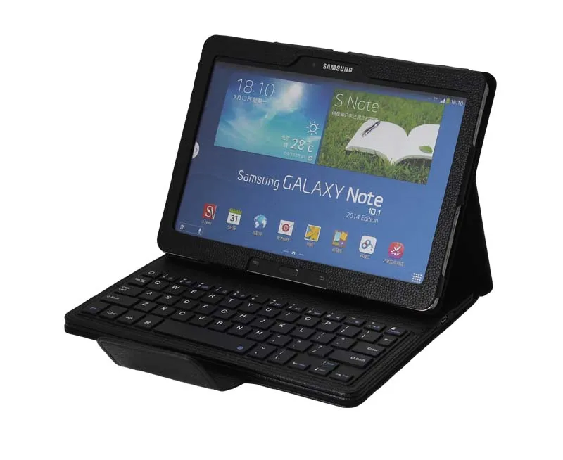 

Removable Wireless Bluetooth Russian/Hebrew/Spanish Keyboard Stand PU Leather Case For Samsung Galaxy Note 10.1 2014 P600 P601