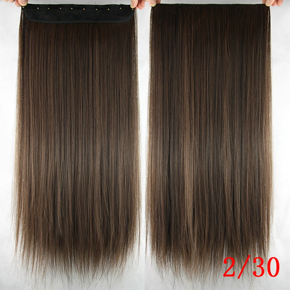 Soowee, длинные прямые волосы коричневого и светлого цвета, натуральный цвет, женские волосы с эффектом омбре, высокая температура, синтетические накладные волосы на заколках - Цвет: 230