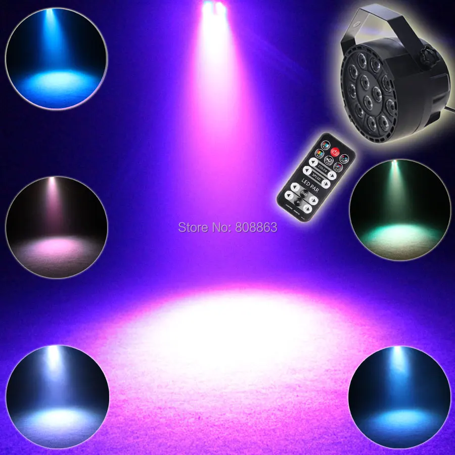 ESHINY Mini RGBW 12 светодиодная цветная дистанционная Голосовая лампа DMX 512 8CH Flash Par для