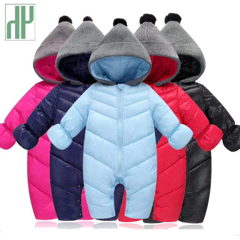 HH font b Baby b font Winter Clothes Girl Romper Warm jumpsuit font b baby b