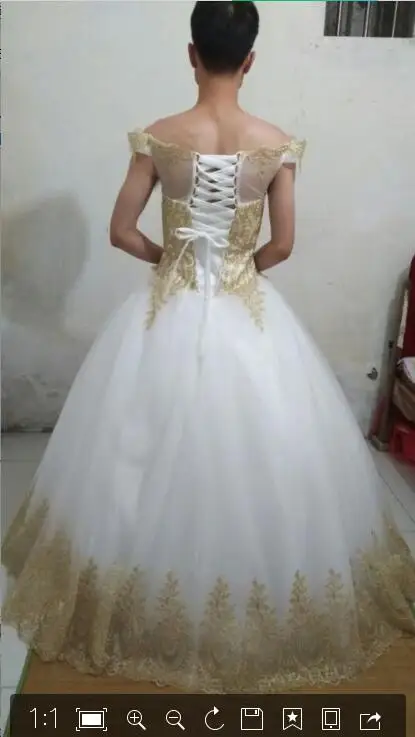 Vestido de festa бальное платье Золотое кружевное свадебное платье с аппликацией принцесса с открытыми плечами сексуальное простое платье невесты