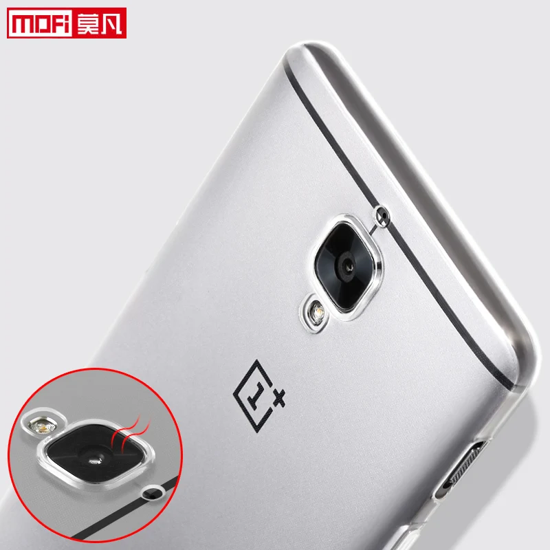 

oneplus 3 cover soft original mofi Oneplus a3000 case silicone clear ultra thin back cover one plus 3 three fundas 5.5 inch