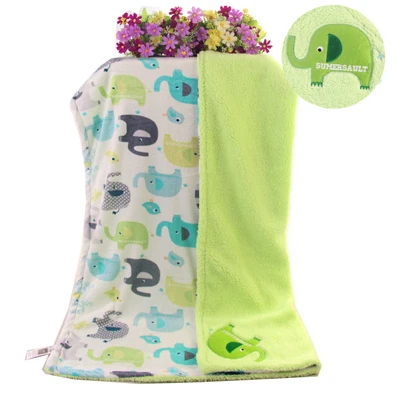 Детское одеяло Сгущает Двойной Слой коралловый флис младенческой пеленать постельное белье для новорожденных малышей s - Цвет: BS1024