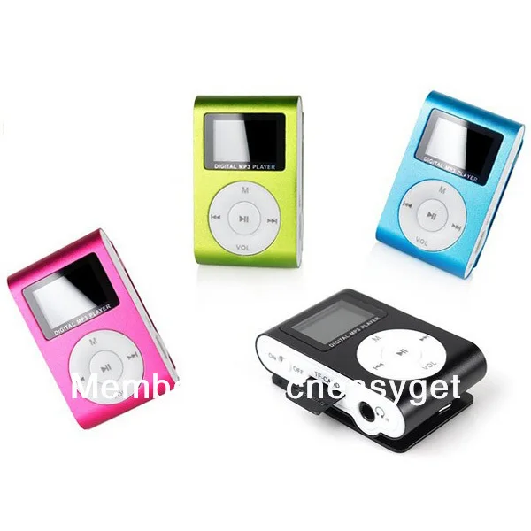 DHL Free Shipping 1 Inch LCD Screen Mini Clip MP3 Player with Earphone USB Cable Retail Box |