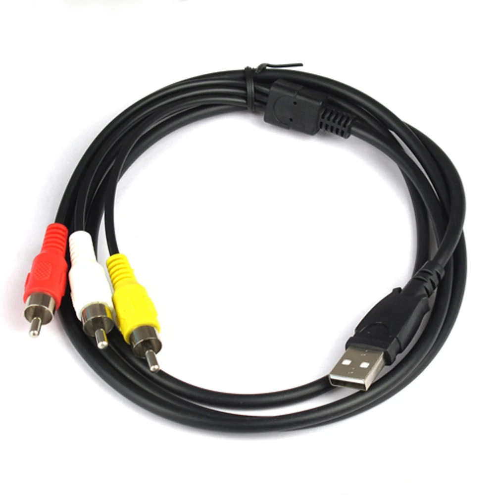 Кабель USB на RCA USB2.0 Male to 3 Coverter стерео аудио видео кабель телевизионный адаптер