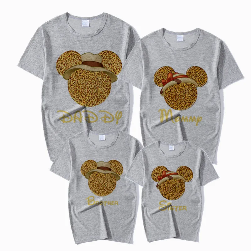 Одинаковые комплекты с принтом Микки Маус голова для всей семьи футболка мама папа сын ребенок девочка семейная одежда детская футболка Рождественская одежда