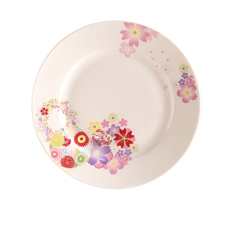 Пасторальный костяной фарфор посуда и тарелки фарфоровое блюдо для торта Кондитерские фрукты поднос керамическая посуда стейк обеденная тарелка украшение - Цвет: Sakura