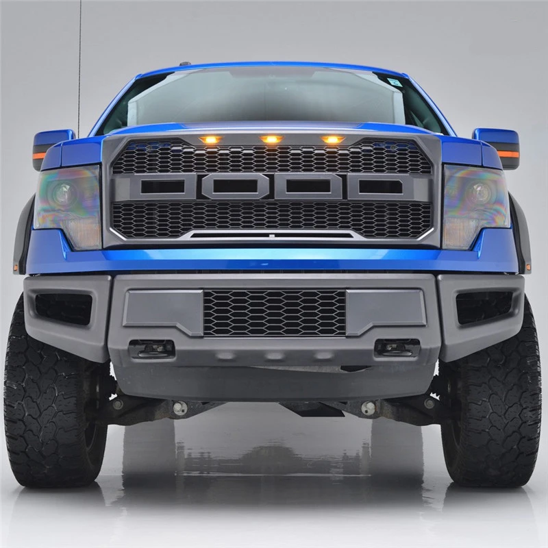 ABS Черная передняя отделка замена гриль Raptor стиль с светодиодный+ буквы США сток для F150 2009