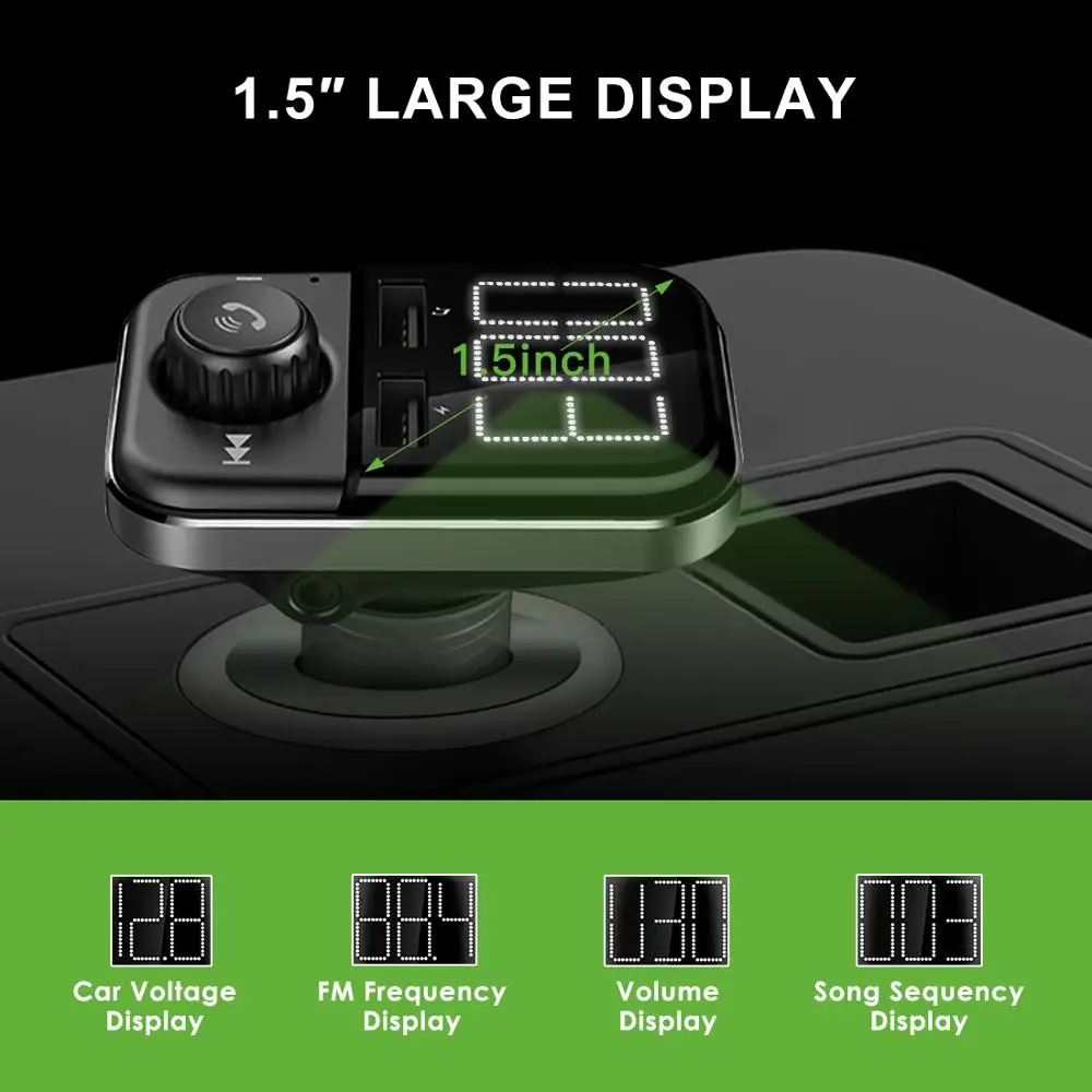 BT72 Wireless Bluetooth Car FM Transmitter AUTOPMALL Dual USB Radio Adapter FM Modulator TF Card Slot MP3 player Hand-free