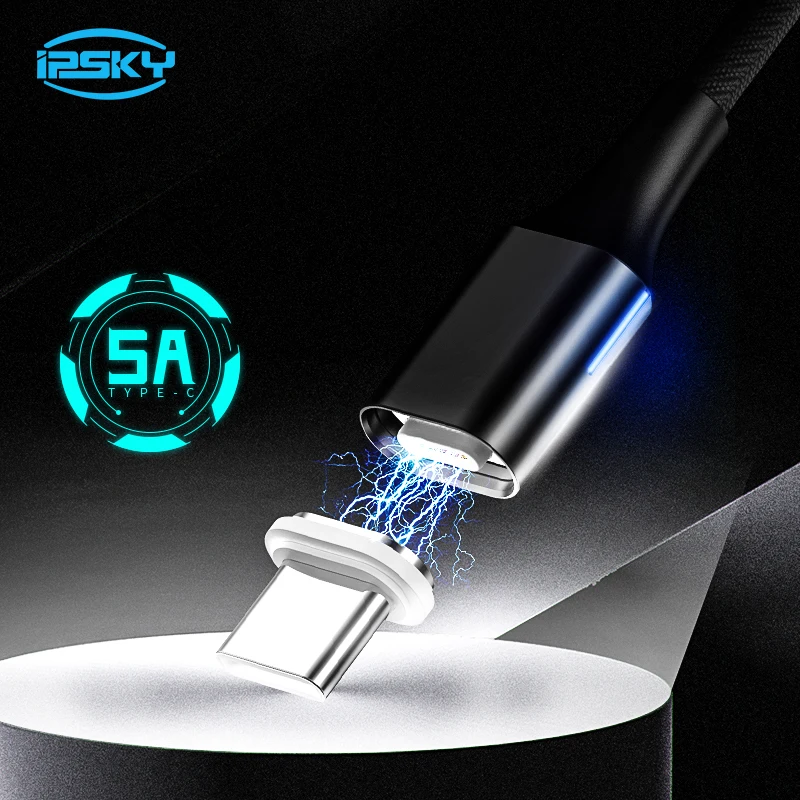 

IPSKY USB Charge Cable 5A Super Fast Magnetic Charging Cables For Samsung GALAXY S7 Edge Type C Clamp Cable For Xiaomi Redmi