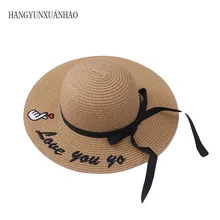2019 Fashion Summer Hat For Girl Floppy Wide Brim Straw Hat Beach Cap Child Letter Embroidery Straw Woven Sun Hat Panama Hat 2019 Fashion Summer Hat For Girl Floppy Wide Brim Straw Hat Beach Cap Child Letter Embroidery Straw Woven Sun Hat Panama Hat