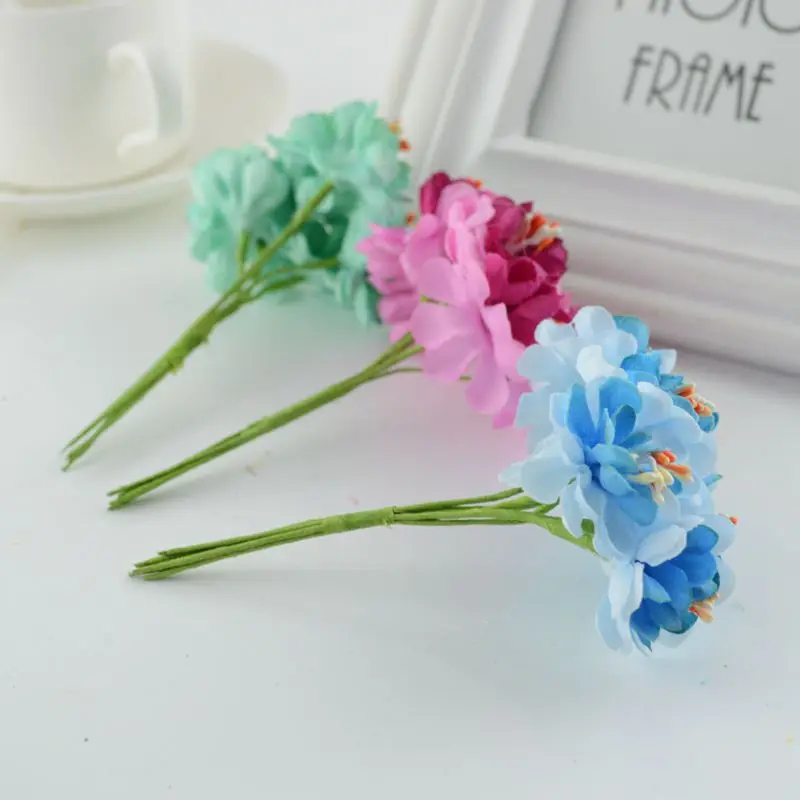 6pcs silk Stamen Fake Artificial flowers for wedding decoration handicraft DIY bride bouquet Decorative Gift Scrapbooking wreath 6pcs silk Stamen Fake Artificial flowers for wedding decoration handicraft DIY bride bouquet Decorative Gift Scrapbooking wreath