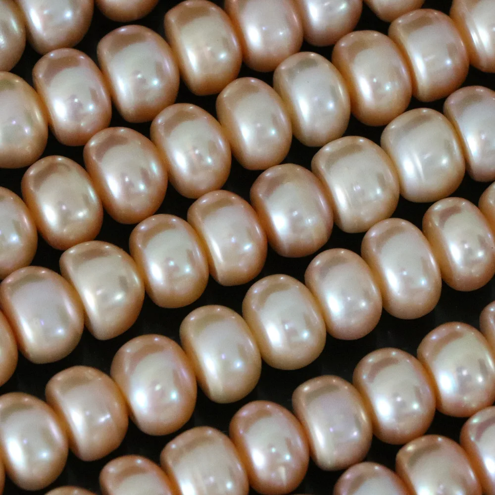 Beauty 9-10mm natural orange freshwater pearl abacus beads fit nacklace bracelet weddings jewelry making 15inch B1385