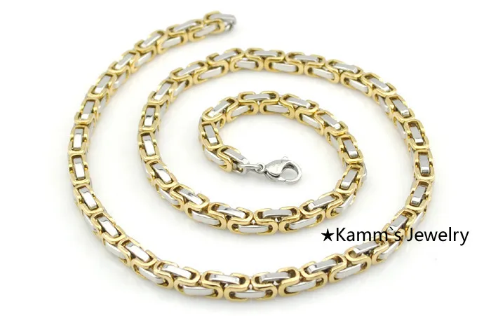 kaybetmek para promosyon moda 4 5mm genislik erkekler kolye zincir baglanti bizans gumus altin kolye erkekler taki kn014