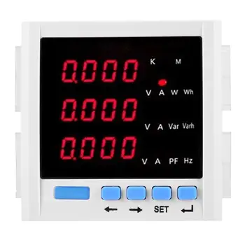 

Digital Network Meter Multifunction Three-phase LCD Display Digital Network Power Meter Voltage Meters White