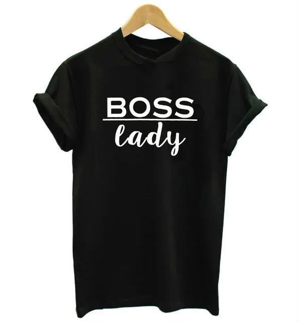 

boss lady Letters Print Women tshirt Casual Funny t-shirt For Lady Top Tee Hipster Gifts Dropshipping