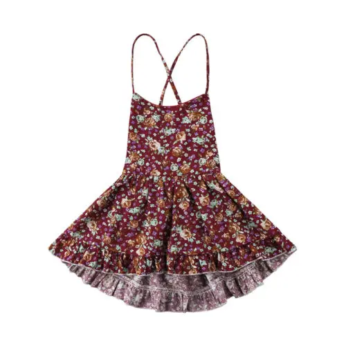 Toddler Baby Girls Dress Sleeveless Princess Party Backless Ruffles Dresses Kids Clothes | Детская одежда и обувь