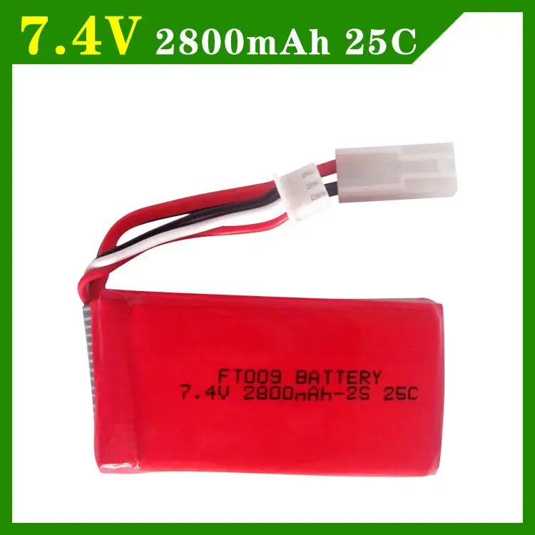2pcs packing ing Lipo font b Battery b font 7 4V 2800mAh 25C FT009 for RC