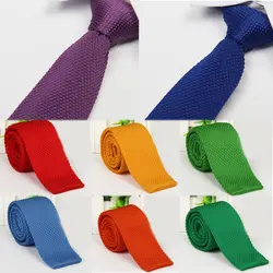 Распродажа 5 см 2018 Новая мода вязать галстук Шерстяные Галстуки вязаный галстук популярные мужские Сплошной Ленты костюм аксессуары