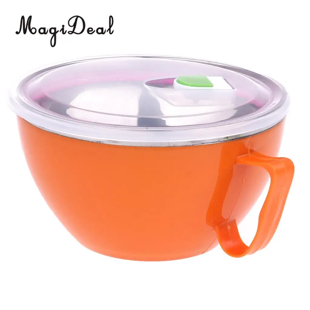 High Quality 2Pcs Insulated Food Container Thermal Round Bowl Lunch Dinner Box for Camping Hiking Travel BBQ Cooking Supplies