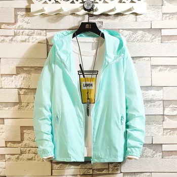 

Hooded Jacket Teen Summer Ultra-Thin Solid Color Fishing Sun Protection Clothing Couple's Outdoor Sports Jackets for man