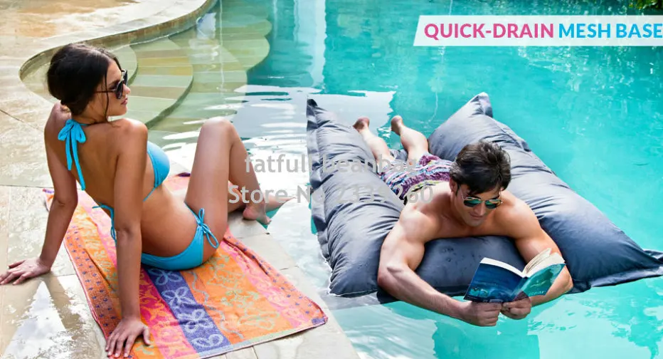 Cover only No Filler -Water floating bean bag chair, Reading outdoor furniture seat