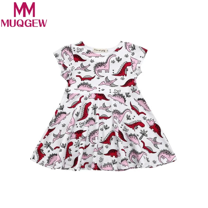 

MUQGEW Toddler Kids Baby Girls Cartoon Dinosaur Print Sun Dress Clothes Outfits summer dresses casual baby aniversario