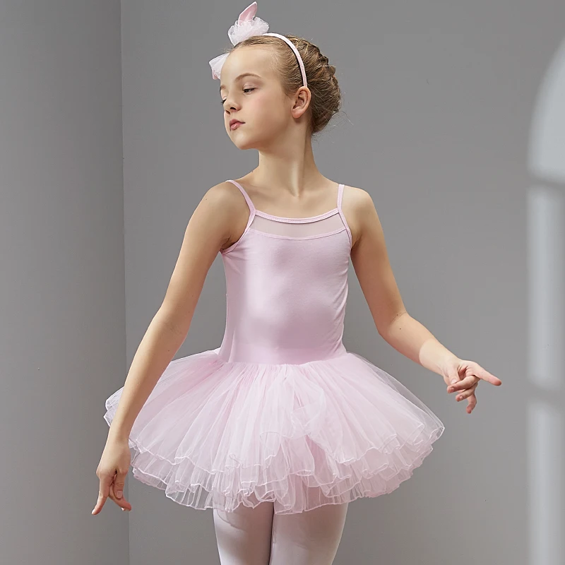 Балетное платье; платье для танцев; платье-пачка для девочек; детская Высококачественная фатиновая танцевальная одежда с короткими рукавами