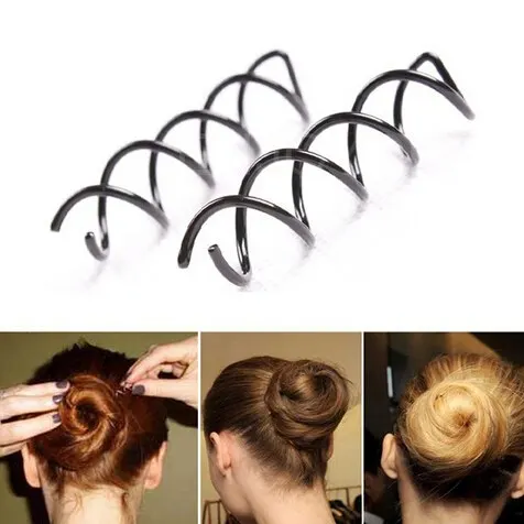 

Spiral Spin Screw Hair Pin Twist Barrette Hairpin Black hair accessories Plate Made Tools 5 pcs/set