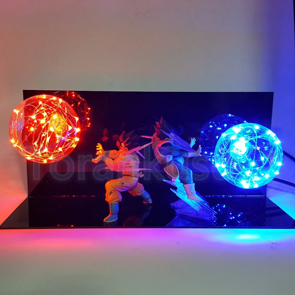 Dragon Ball Z фигурку Сон Гоку против Вегета борьба Flash Мяч DIY Дисплей игрушки DragonBall Goku жемчуг супер DIY121